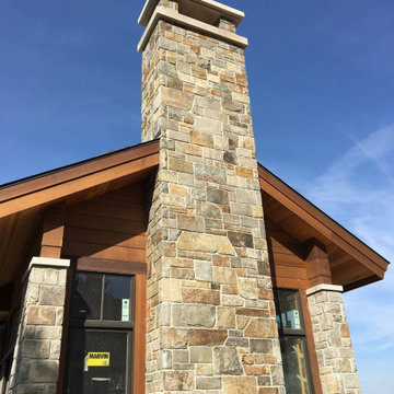 Autumn Ridge Real Thin Stone Veneer Chimney