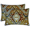 Blue Velvet 12"x16" Lumbar Pillow Cover Aztec, Printed - Nomad Spirit