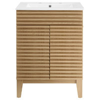 Render Bathroom Vanity, Oak/White
