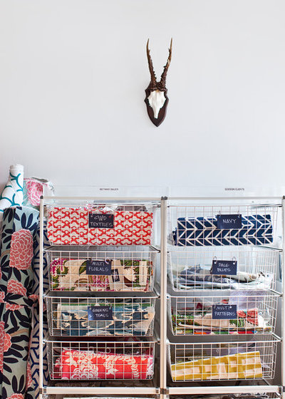 Eclectic Home Office & Library by Caitlin Wilson Design