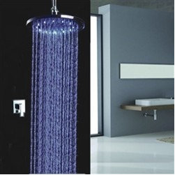 Lima Round Color Changing Water Powered Shower Solid Brass Built in Mixer - Showerheads And Body Sprays