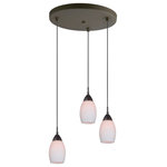 Woodbridge Lighting - Woodbridge Lighting Venezia Opal 3-Light Cluster, Bronze - This quality triple cluster of mini-pendants use Faux opal to give out a solid white hue. Available in 2 different finishes, it works well alone or in groups with different arrangements and patterns