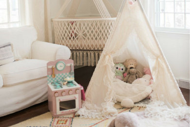 Family room - shabby-chic style family room idea in San Diego
