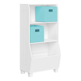 IRIS USA 2-Tier Storage Organizer Shelf with Footboard, White