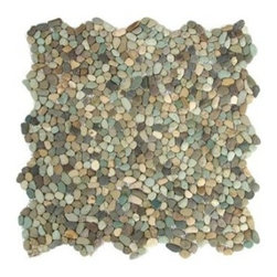 Exotic Glass STO 137 Green Beach Stone - Tile