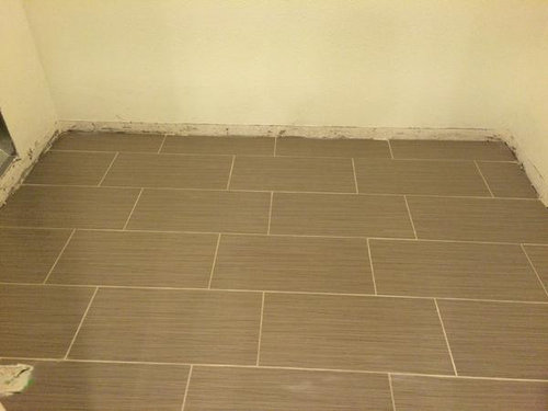 Looking for pics of large rooms with 1/3 offset brick tile layout