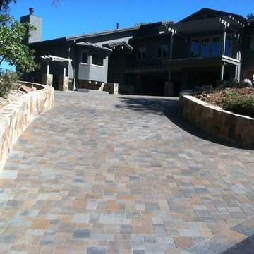 Basalite Artisan Slate Driveway Pavers with Real Napa Field Stone Walls