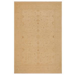 Bareens Designer Rugs - Boho Chic Ziegler Sherron Beige Hand-Knotted Wool Rug - 8'10'' x 12'1'' - Enhance the ambiance of your home with this magnificent Persian-influenced Turkish hand-knotted rug made by skilled artisans capable of creating the most exceptional vegetable dyes and hand-spun wool. This exquisite handmade rug is a one-of-a-kind Peshawar Kafkaz, otherwise identified as Chobi, Chobi Peshawar, Oushak, or Ziegler rug. These handmade rugs are crafted in Pakistan utilizing superior-quality wool imported from Australia, New Zealand, and Korea in two types of weaves: the Persian weave and the Mori weave. This rug is meticulously crafted by hand using the finest natural vegetable dyes extracted from local plants. The artisans use a blend of hand-spun local and fine merino wool, resulting in a rug with a compelling texture, higher lanolin content, and longer staple. The artisans occasionally incorporate natural or artificial silk into the pile to enhance specific motifs. The finished product is an awe-inspiring execution of flawless design and an understated palette that exudes elegance.