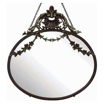 Pewter Framed Oval Mirror