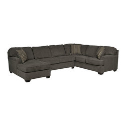 Loric Smoke 3 Piece Left Facing Sectional - Sectional Sofas