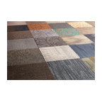 20"x20" Assorted Peel and Stick Commercial Carpet Tiles, 12-Piece Set