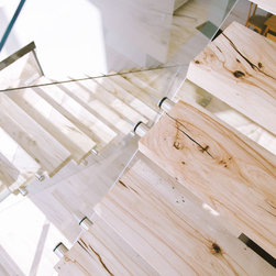 Bleached Southern Pecan stairs. - Wood Flooring