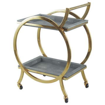 Luxe Bar/Wine Cabinet or Cart, Grey and Gold