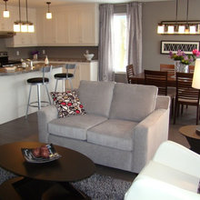 Open concept kitchen-living-dining