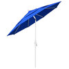 11' Matted White Collar Tilt Lift Fiberglass Rib Aluminum Umbrella, Sunbrella, Pacific Blue