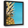 Large Pineapple Blue 12x18 Black Floating Framed Canvas