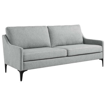 Corland Upholstered Fabric Sofa, Light Gray