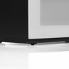 SONOROUS Studio ST-160 Wood and Glass Modern TV Stand With Hidden Wheels, Black,