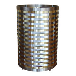 Custom Metal Home - Aspis Round Table Base, 20"x29", Brass and Zinc - Table Tops And Bases