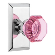 chrome pink door knob