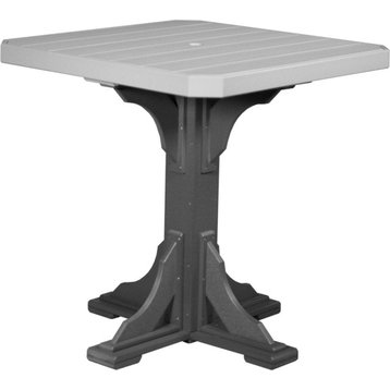 Poly Square Table, Dove Gray & Slate, 41" X 41", Bar Height