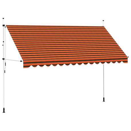 vidaXL Retractable Awning Orange and Brown