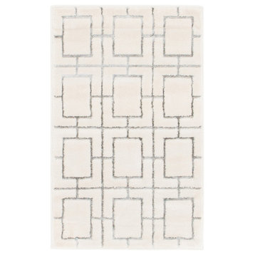 Marilyn Monroe White/Silver Deco Glam Area Rug, 2'x3'