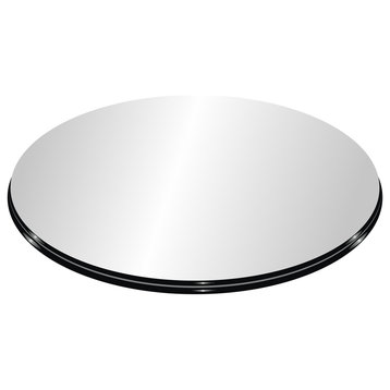 28" Tempered Round Glass Table Top, 1/2" Thickness, Ogee