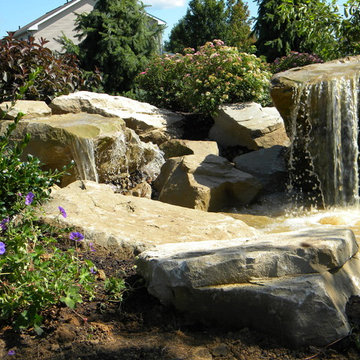 Carved stone water features