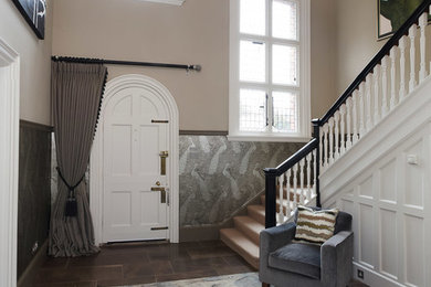 Design ideas for an expansive eclectic entryway in Cambridgeshire.