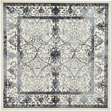 Traditional Soledad 10' Square Charcoal Area Rug