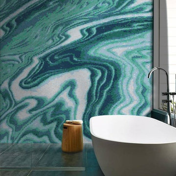 Teal Water Fantasy | Glass Mosaic | PIXL Mist Collection