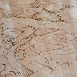 Table basse pyrograv&eacute; - Coffee Tables