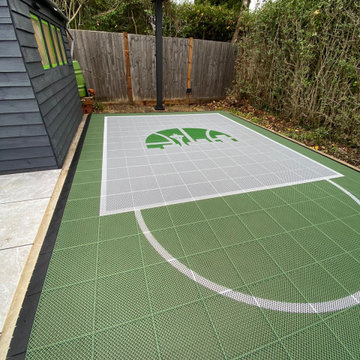 Seattle Supersonics custom garden basketball half court with Goalrilla CV54