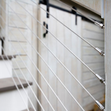 Screened Porch steel cable railing on Alexandria, VA Rowhome