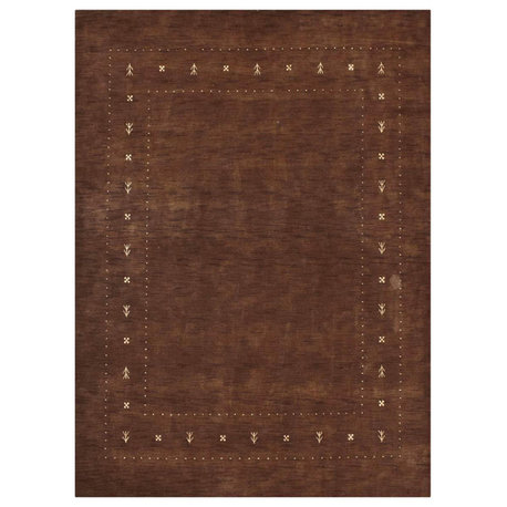 HAND KNOTTED LOOM WOOL ECO-FRIENDLY AREA RUGS - Rectangle, Brown, Contemporary