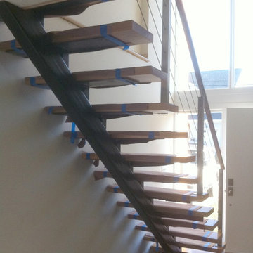 Open riser stairs