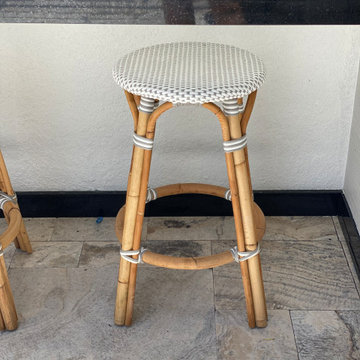 Good quality rattan stools withstand the hot Florida sun