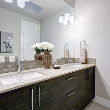 Redmond Gray and clean bathroom design in brand new home
