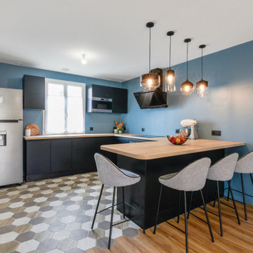 Rénovation d'un séjour/cuisine de 50 m2 à Saint-Germain-de-Fresney