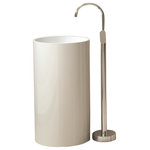 ADM Bathroom Design - ADM Circular Freestanding Pedestal Sink, White, 18", Matte White - The DW-108 is a circular shaped design model within the ADM Bathroom Design freestanding sink collection made of durable white stone resin composite with a contemporary style design and its pinnacle of being smooth. The stone resin material comes with the option of matte or glossy finish. This pedestal sink will surely be a great addition with a neat and modern touch to your newly renovated stylish bathroom.