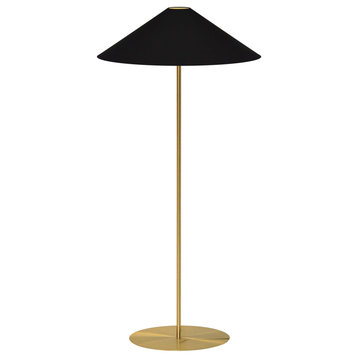 DAINOLITE MM241F-AGB-698 1 Light Floor Lamp w/ Black-Gold Tapered Shade