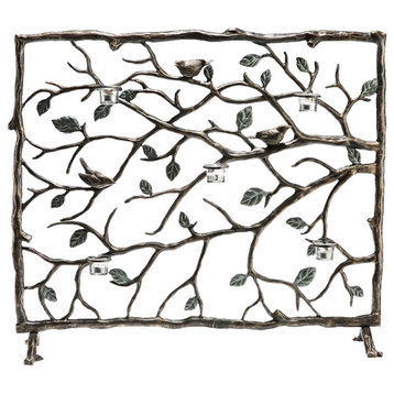Bird & Branch Candle Holder Firescreen 37 Inches Wide