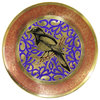 Natural Geo Robin on Branch Decorative Brass Accent Plate