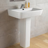 Emma 22" Pedestal Bathroom Ceramic Sink With Overflow