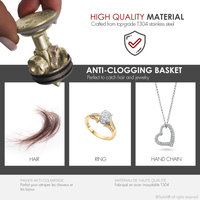 STYLISH Brushed Gold Standard Pop-Up Vessel Sink Drain with Overflow Set of 2