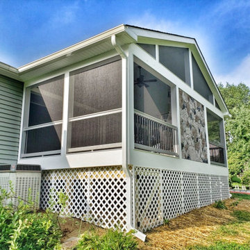 Side view of screened porch