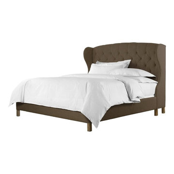Curations Limited Meredian Brown Linen Wing Bed