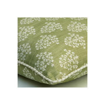 Floral Print Throw Pillow | Andrew Martin Sprig, Green