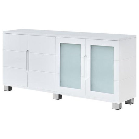High Gloss White 4 door server